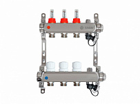 Коллекторная группа TAEN из нержавеющей стали 1" на 3 контура с расходомерами и ручным воздухоотводчиком