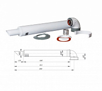 Комплект коаксиального дымохода 100/60, длина 0.75 м, антилёд FAVORIT