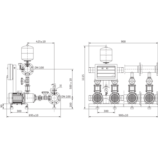 Насосная станция Wilo CO-3 MHI 1602/CE-EB-R