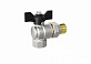 Кран шаровой угловой с американкой LD Pride 1/2" н.р.-в.р. (ручка бабочка)