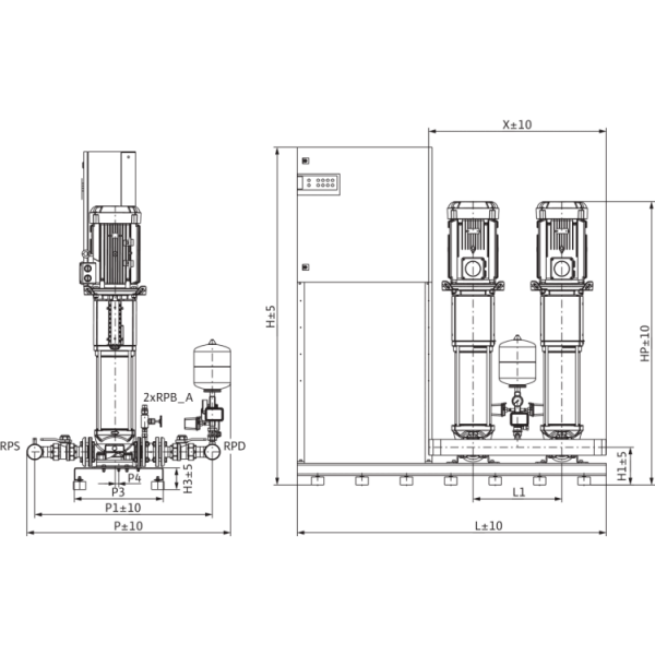 Насосная станция Wilo FLA-2 Helix V 2208 PN16