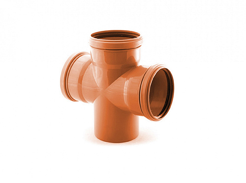 Крестовина одноплоскостная 110 (90°) для наружной канализации РосТурПласт "Стандарт"