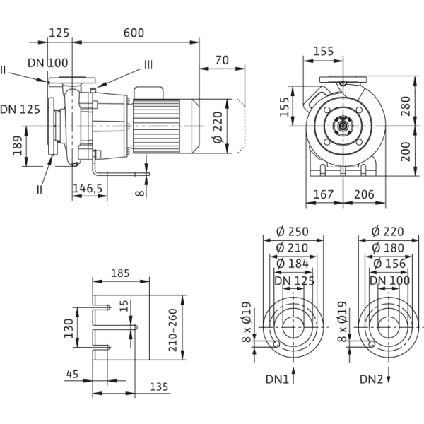 Блочный насос Wilo CronoBloc-BL 100/160-3/4