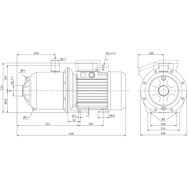Поверхностный насос Wilo MultiPress MP 605 (1~230 В)