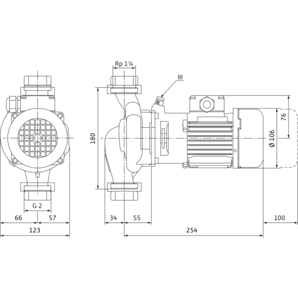 Циркуляционный насос с сухим ротором в исполнении Inline с фланцевым соединением Wilo VeroLine-IPL 30/80-0,12/2