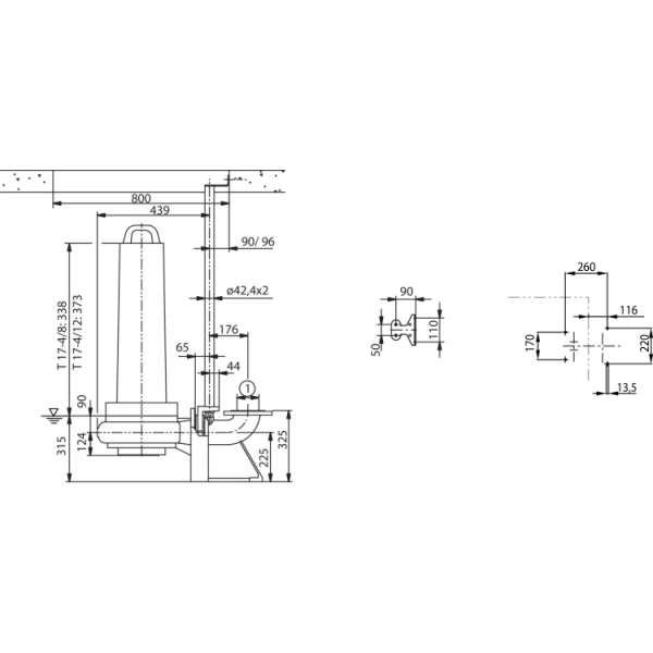 Фекальный насос Wilo EMU FA 10.22-230W + T 17-4/12HEx