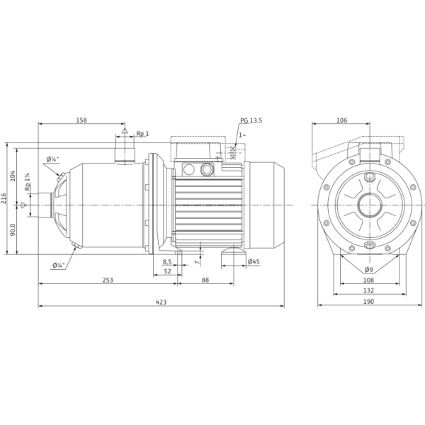 Поверхностный насос Wilo MultiPress MP 604 (1~230 В)