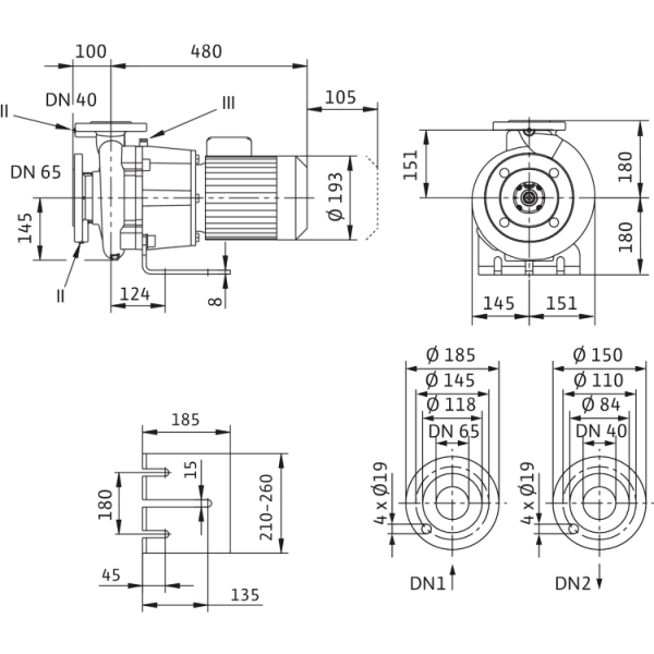 Блочный насос Wilo CronoBloc-BL 40/210-1,5/4