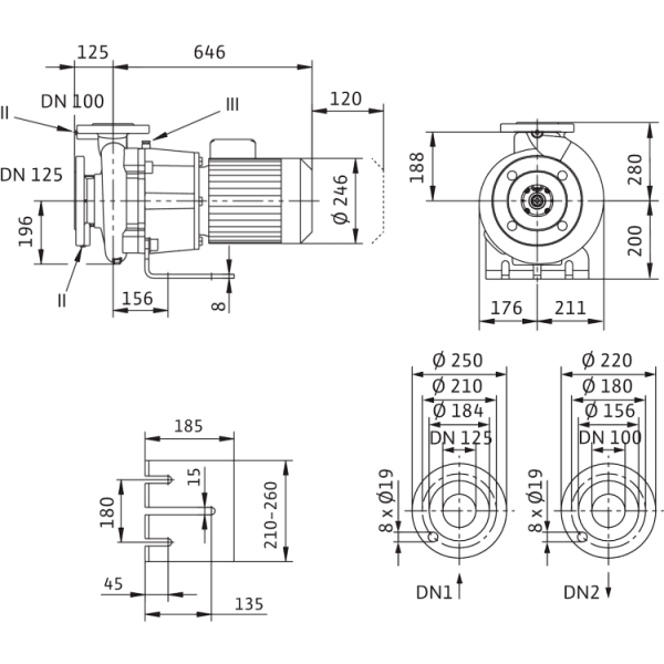Блочный насос Wilo CronoBloc-BL 100/180-4/4