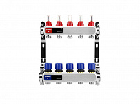 Коллекторная группа Varmega из нержавеющей стали 1" на 5 контуров с расходомерами