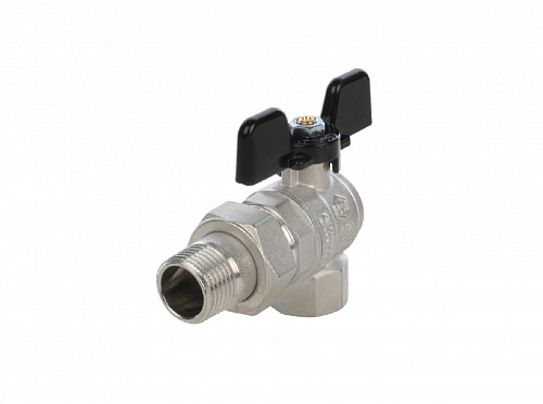 Кран шаровой угловой с американкой Stout 3/4" н.р.-в.р. (ручка бабочка)