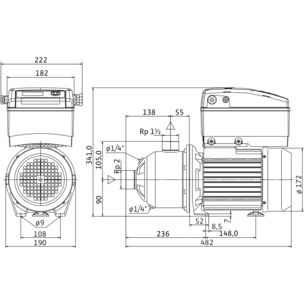 Центробежный насос Wilo Economy MHIE 1602N-2G (3~380/400/440 V, EPDM)