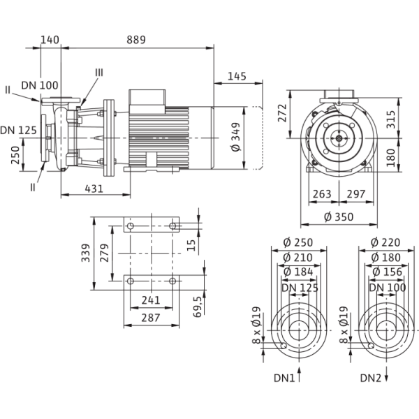 Блочный насос Wilo CronoBloc-BL 100/305-18,5/4