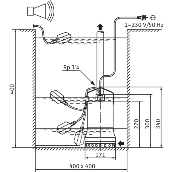 Погружной насос для сточных вод Wilo Drain TS 32/12-A