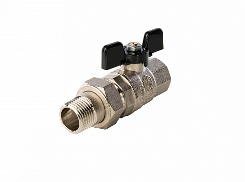 Кран шаровой полнопроходной с американкой Stout 1" н.р.-в.р. (ручка бабочка)