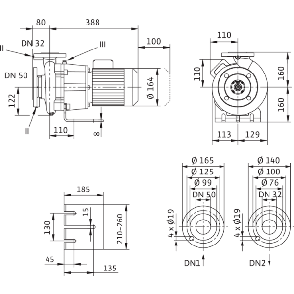 Блочный насос Wilo CronoBloc-BL 32/150-0,37/4