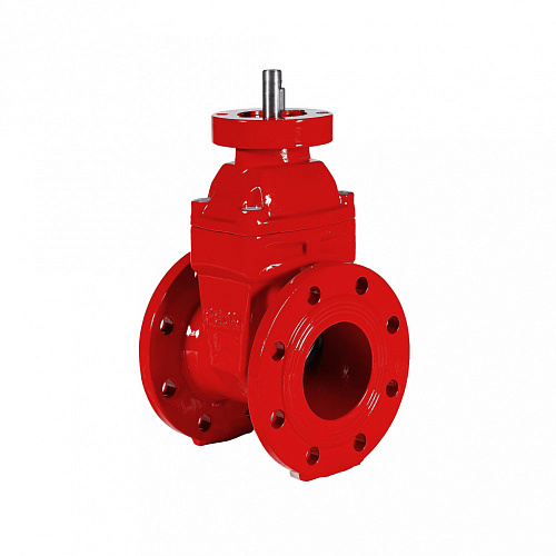 Задвижка чугунная с обрезиненным клином (красная) REON тип RSV02 с голым штоком и фланцем ISO 5210 (ISO 5211) DN 50 PN10/16