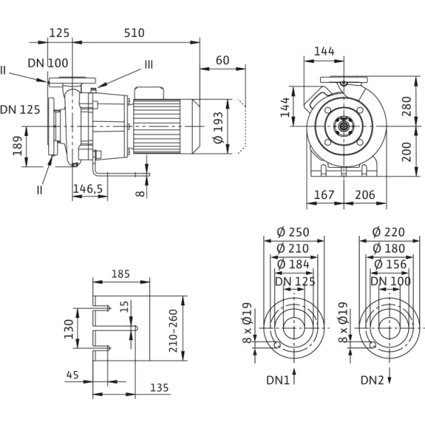 Блочный насос Wilo CronoBloc-BL 100/145-1,5/4