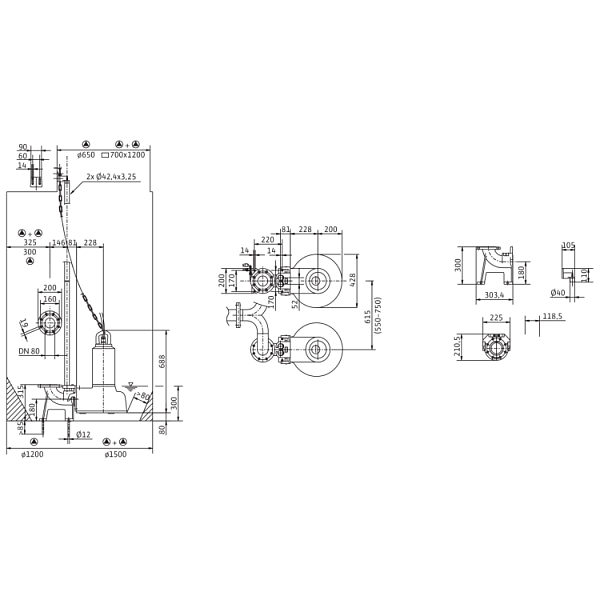 Погружной насос для сточных вод Wilo Drain TP 80E190/29