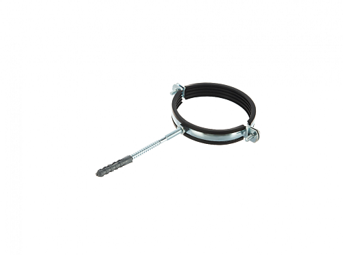 Хомут для труб 4" (107-116) STOUT (комплект: хомут, шпилька шуруп, дюбель пластиковый)