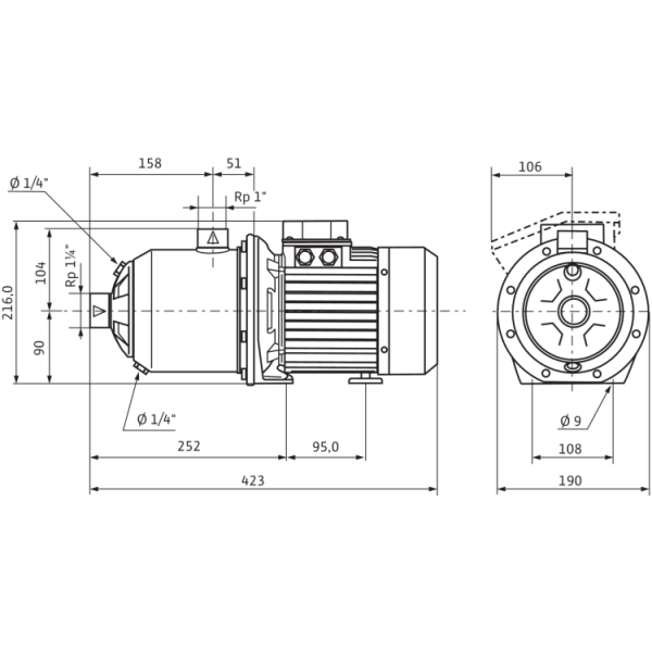 Центробежный насос Wilo MHI 404-1/E/1-230-50-2