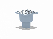 Трап для душа 50 (100*100) мм, вертикальный, нержавеющая решетка, серый, АниПласт ТA5202