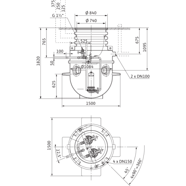 Напорная установка отвода сточной воды Wilo DrainLift WS 1100D/TP 50, FIT V05, PRO V05